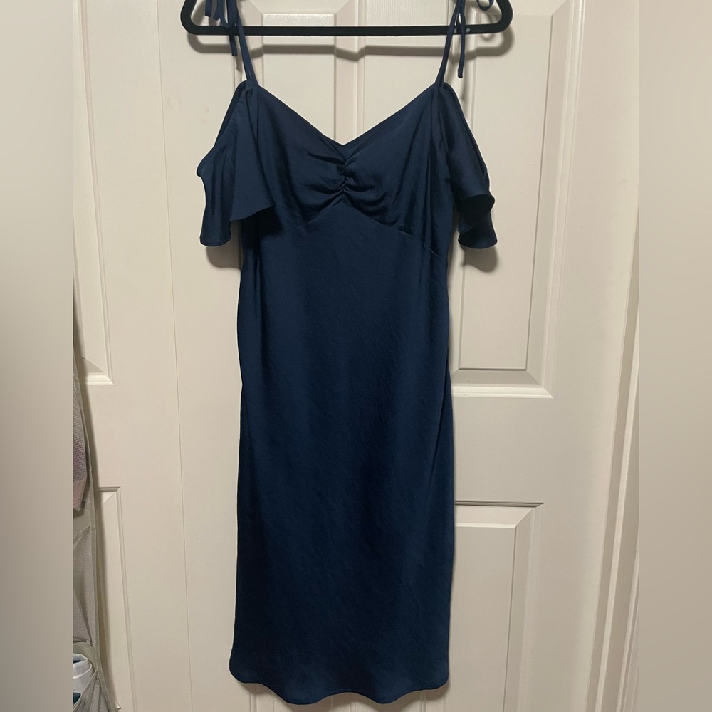 Express Strapless Navy Dress